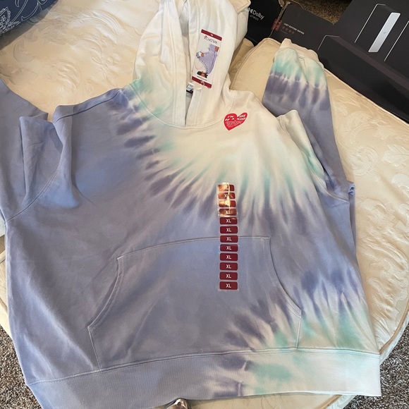 NWT Wildfox Sherbet Tie Dye Hoodie Matching Bottoms SET Color Peri Shibori Sz XL - Picture 9 of 15